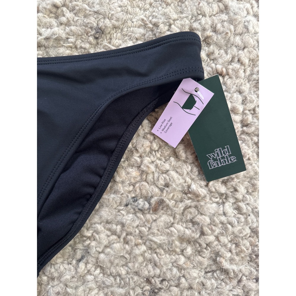 Wild Fable Womens Low Rise Medium Coverage Bikini Bottom Black Size S 4-6 NWT - Picture 2 of 6